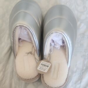 Anthropologie Silver Platform SLIPPERS, New Unworn With Tag